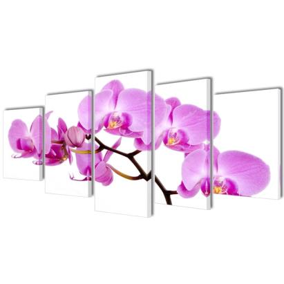 Set tablouri pânză, imprimeu orhidee, 200 x 100 cm GartenMobel Dekor