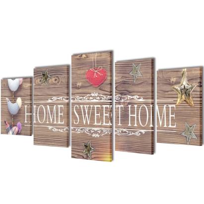 Set tablouri de perete cu imprimeu Home Sweet Home, 200 x 100 cm GartenMobel Dekor