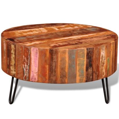 Măsuță de cafea, lemn masiv reciclat, rotund  GartenMobel Dekor