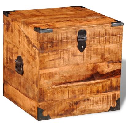 Cufăr de depozitare tip cub, lemn de mango nefinisat  GartenMobel Dekor