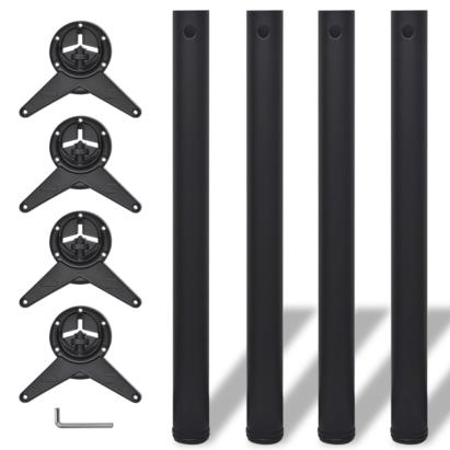 Picioare de masă înălțime reglabilă, 4 buc. 710 mm negru GartenMobel Dekor
