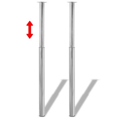 Picioare telescopice de masă cromate, 2 buc., 710 mm-1100 mm GartenMobel Dekor