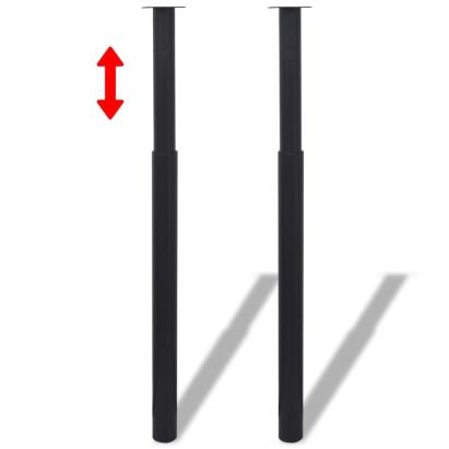 Picioare telescopice de masă, 2 buc., negru, 710 mm-1100 mm GartenMobel Dekor