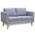 Canapea cu 2 locuri, material textil, gri deschis  GartenMobel Dekor