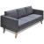 Canapea cu 3 locuri, material textil, gri închis  GartenMobel Dekor