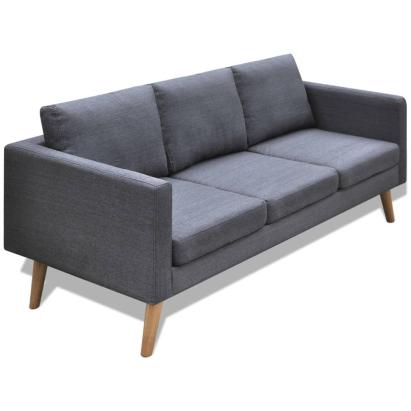 Canapea cu 3 locuri, material textil, gri închis  GartenMobel Dekor