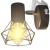 Aplice perete cadru sârmă, stil industrial, negru, bec cu filament LED GartenMobel Dekor