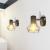 Aplice perete cadru sârmă, stil industrial, negru, bec cu filament LED GartenMobel Dekor
