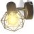 Aplice perete cadru sârmă, stil industrial, negru, bec cu filament LED GartenMobel Dekor