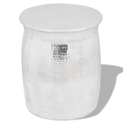 Scaun/Masă laterală din aluminiu bătut la ciocan, argintiu  GartenMobel Dekor