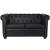 Canapea Chesterfield cu 2 locuri, piele artificială, negru  GartenMobel Dekor