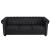 Canapea Chesterfield cu 3 locuri, piele artificială, negru   GartenMobel Dekor