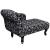 Șezlong, negru și alb, material textil GartenMobel Dekor
