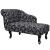 Șezlong, negru și alb, material textil GartenMobel Dekor