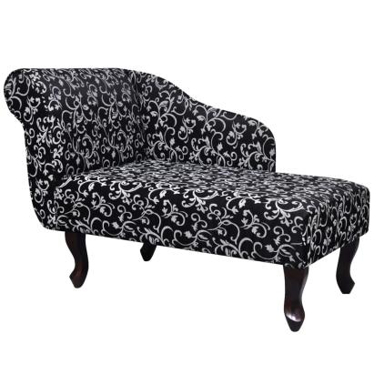 Șezlong, negru și alb, material textil GartenMobel Dekor