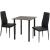 Set masă și scaune de bucătărie, negru, 3 piese GartenMobel Dekor