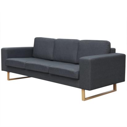 Canapea cu 3 locuri, gri închis, material textil GartenMobel Dekor