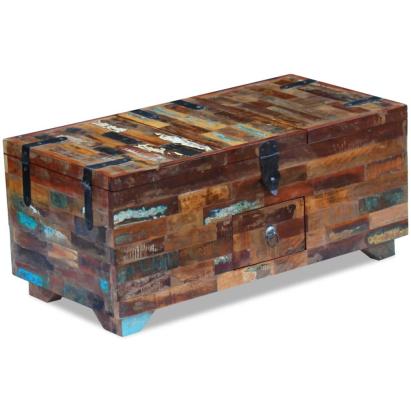 Măsuță de cafea tip cufăr, 80 x 40 x 35 cm, lemn solid reciclat GartenMobel Dekor