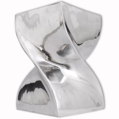 Scaun/Masă laterală cu formă răsucită, aluminiu, argintiu GartenMobel Dekor