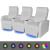 Canapea rabatabilă cu 3 locuri cu LED piele artificială alb GartenMobel Dekor