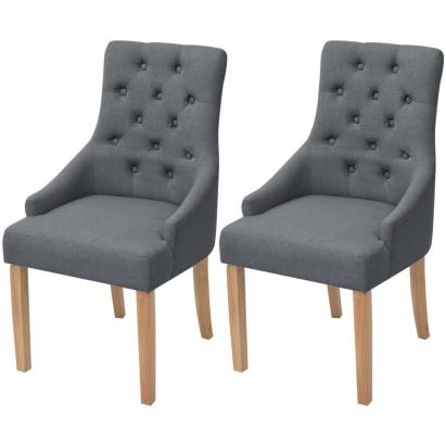 Scaune de bucătărie, 2 buc., gri închis, material textil GartenMobel Dekor