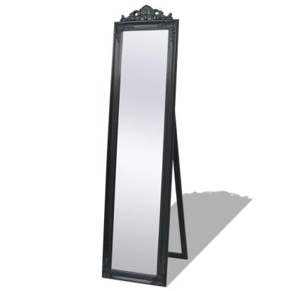 Oglindă verticală în stil baroc 160 x 40 cm negru GartenMobel Dekor