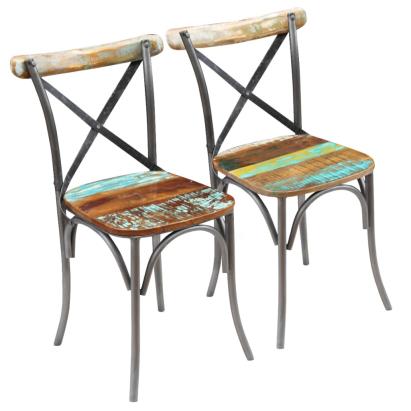 Scaune de bucătărie, 2 buc., lemn masiv reciclat GartenMobel Dekor