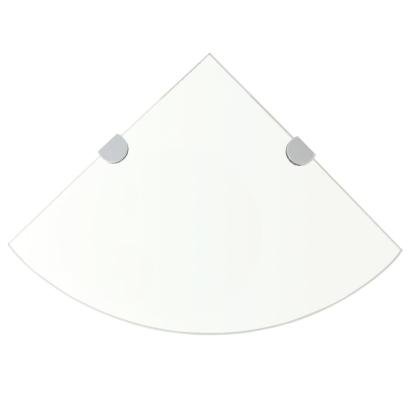 Raft de colț cu suporți de crom din sticlă transparentă 35 x 35 cm GartenMobel Dekor