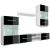 Set mobilier comodă TV de perete, 5 piese, iluminare LED, negru GartenMobel Dekor