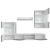 Set mobilier comodă TV de perete, 5 piese, iluminare LED, negru GartenMobel Dekor