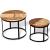 Set măsuță cafea 2 piese 40cm/50cm lemn masiv reciclat rotund GartenMobel Dekor