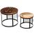 Set măsuță cafea 2 piese 40cm/50cm lemn masiv reciclat rotund GartenMobel Dekor