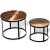Set măsuță cafea 2 piese 40cm/50cm lemn masiv reciclat rotund GartenMobel Dekor