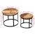 Set măsuță cafea 2 piese 40cm/50cm lemn masiv reciclat rotund GartenMobel Dekor