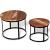 Set măsuță cafea 2 piese 40cm/50cm lemn masiv reciclat rotund GartenMobel Dekor