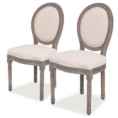 Scaune de bucătărie, 2 buc., crem, material textil GartenMobel Dekor