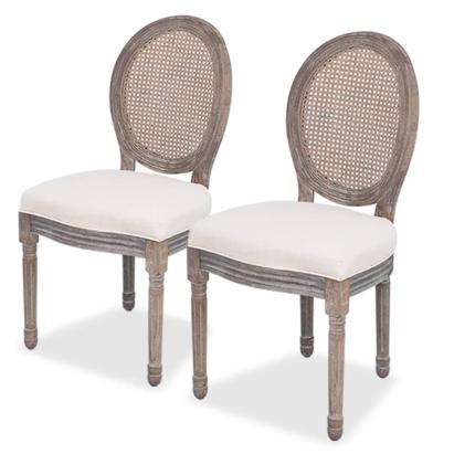Scaune de bucătărie, 2 buc., crem, material textil GartenMobel Dekor
