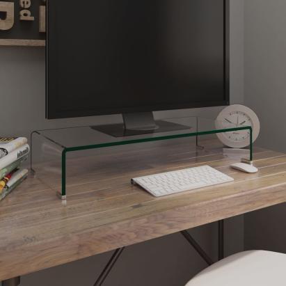 Stand TV/Suport monitor, sticlă transparentă 70x30x13 cm GartenMobel Dekor