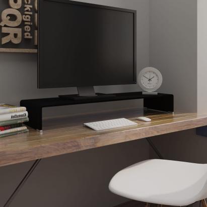 Stand TV/Suport monitor din sticlă, 100x30x13 cm, negru GartenMobel Dekor
