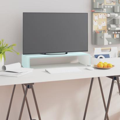 Stativ TV/Suport monitor, sticlă, verde, 60 x 25 x 11 cm GartenMobel Dekor