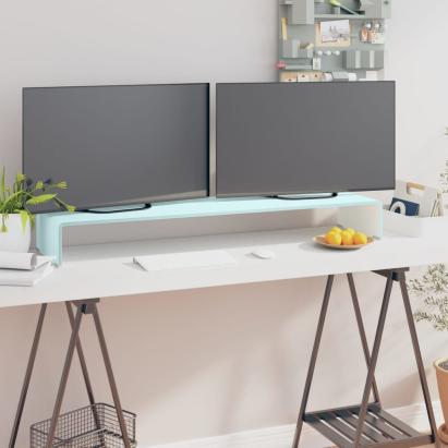 Stativ TV/Suport monitor, sticlă, verde, 110 x 30 x 13 cm GartenMobel Dekor
