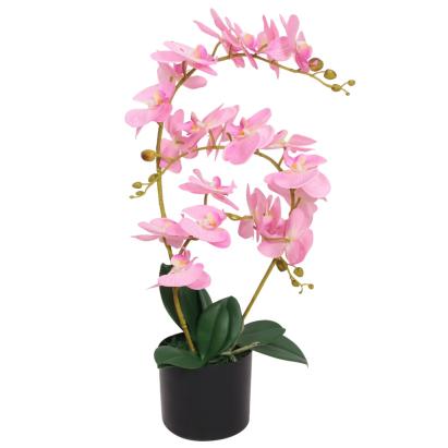 Plantă artificială orhidee cu ghiveci, 65 cm, roz GartenMobel Dekor