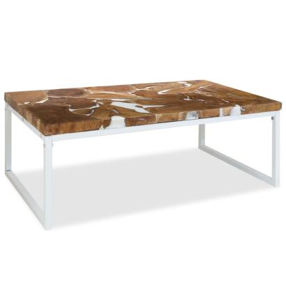 Măsuță de cafea din tec și rășină, 110 x 60 x 40 cm GartenMobel Dekor