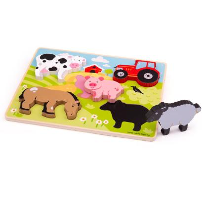 Puzzle din lemn - In ograda PlayLearn Toys