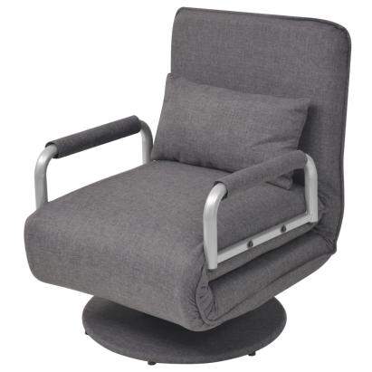 Scaun pivotant și canapea extensibilă, gri închis, textil GartenMobel Dekor