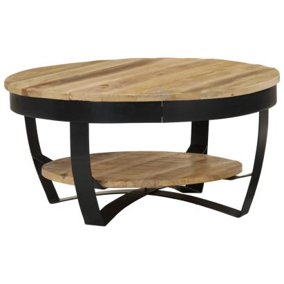 Măsuță de cafea din lemn masiv de mango nefinisat, 65 x 32 cm GartenMobel Dekor