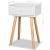 Noptiere din lemn masiv de pin 2 buc, 40 x 30 x 61 cm, alb  GartenMobel Dekor