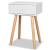 Noptiere din lemn masiv de pin 2 buc, 40 x 30 x 61 cm, alb  GartenMobel Dekor