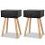 Noptiere din lemn masiv de pin 2 buc, 40 x 30 x 61 cm, negru GartenMobel Dekor
