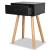 Noptiere din lemn masiv de pin 2 buc, 40 x 30 x 61 cm, negru GartenMobel Dekor